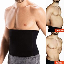 Men Slimming Waist Trainer Tuck Belt Wrap Tummy Control Sauna Girdle Belt Shaper