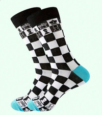 Men's Chequered Chess Socks. One size. Perfect gift for a chess player.