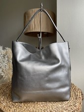 Coccinelle Italy genuine leather Metallic silver medium handbag hobo bag