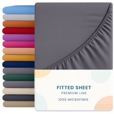 Premium Quality Fitted Sheet 25cm Deep Single Double King Microfibre Bed Sheets