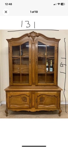 Oak display cabinet with glass - oak,