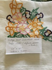 Hand Embroidered Vintage Table