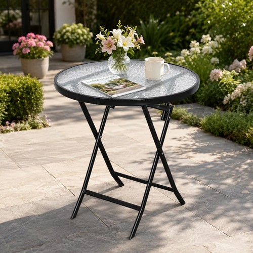 Round folding garden table - round,