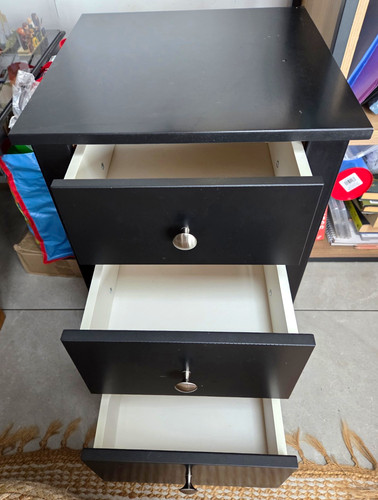 Habitat black drawer bedside - 3,