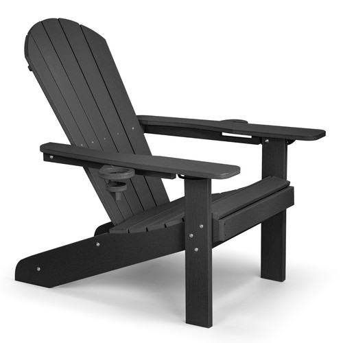 Black adirondack garden chair - black,