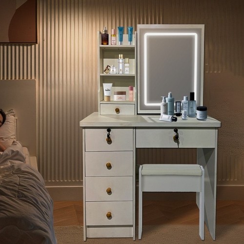 White dressing table - white,