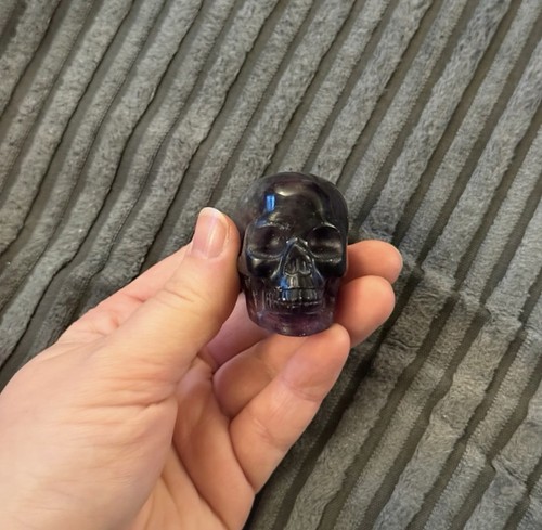 Purple fluorite carved crystal - purple,