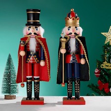 Wooden Nutcracker Christmas Ornament Cloak Soldier Handcraft Doll Toy Decoration
