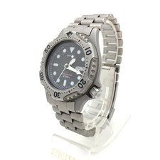 [w2227] SEIKO DIVER 200m 7C43-6A10 All original New battery Titanium EX/VG
