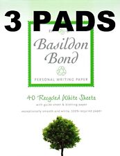 [ 3 PADS ] Basildon Bond Writing Pad Set 40 White Paper Sheets  178x137mm Guide