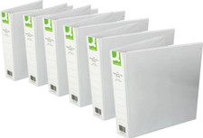 6x A4 White Presentation Folders Ring Binder 4D Binders 4 Rings Sizes 16mm-65mm