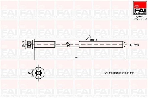 Fai b2120 bolt kit - bolt,