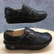 Alegria Shoes Womens 38 Alli Casual Slip On Wedge Loafer ALL-611 Black Leather