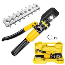 16T 8 Dies Hydraulic Crimper Set Crimping Tool Wire Battery Cable Lug Terminal