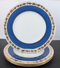 Lot of 4 - Wedgwood Whitehall POWDER BLUE Dinner Plates W3993 10.75" - STUNNING!