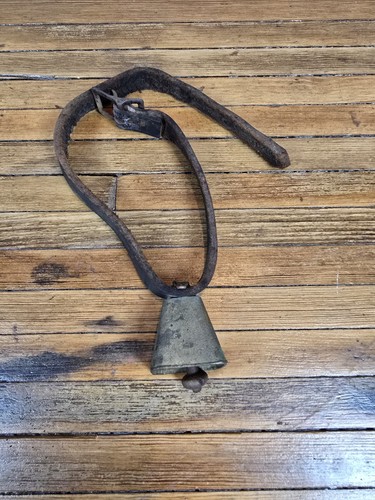Antique brass cow bell - antique,