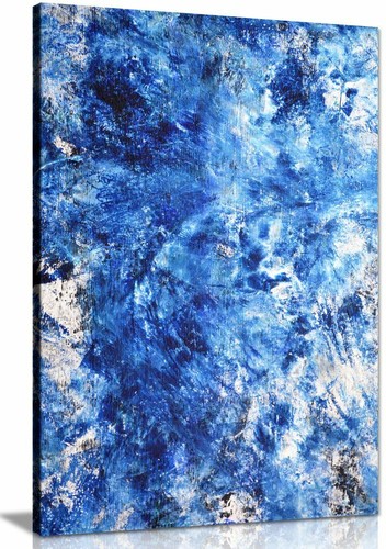 Blue white abstract art - blue,