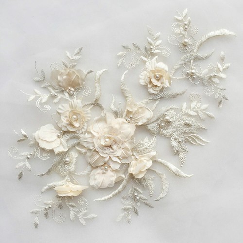 Delicate beading lace applique - delicate,