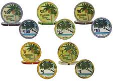 Ceramic Poker Chips Coconut Tree Casino Weight Clay Feel Marble Finish Jamaica 