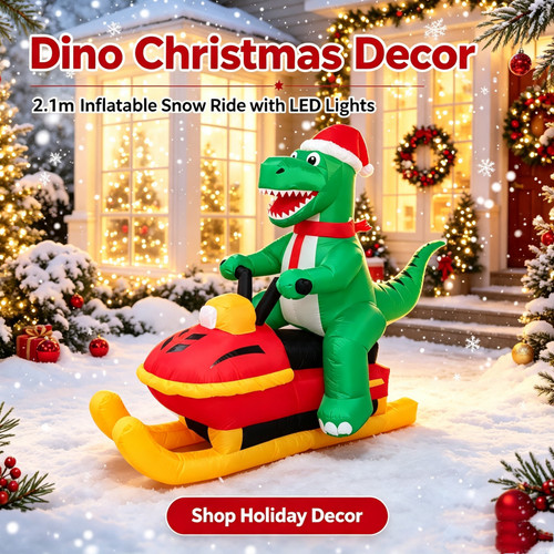 Christmas inflatable dinosaur - christmas,