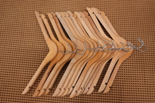 Used wooden hangers with no - wooden,