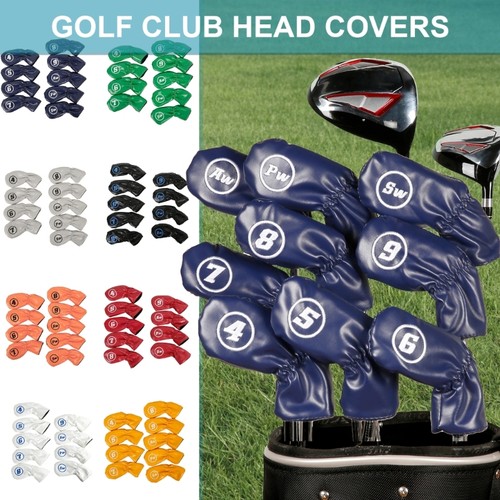 9pcs leathers golfs - pu, iron
