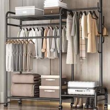 Double Clothes Rail Rack Heavy