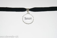 Sissy Black Velvet Choker Necklace Jewellery Fetish Bondage Sub Cuckold Collar