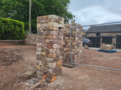 Stone gate posts - ,
