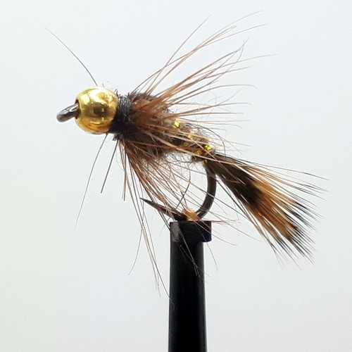 Barbless hackled gold head - hackled,