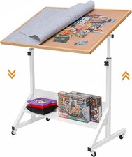 Jigsaw Puzzle Table Puzzle Board with Cover Puzzle Easel Tilting Table with H...