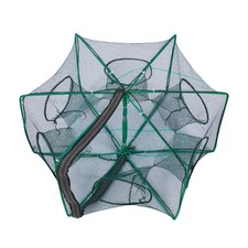 6 Hole Fishing Bait Trap Fish Net Cast Cage Crab Minnow Crawdad Shrimp Foldable