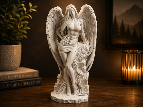 Elegant winged angel goddess - winged,