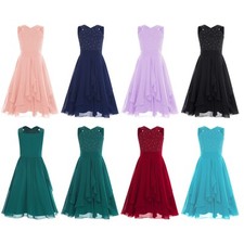 Kids Girls Gown Easter Dress Pageant Dresses Rhinestone Solid High Waist V-neck