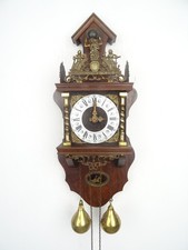 Dutch Zaanse Vintage Antique Wall Clock 8 day GONG Chime Warmink Wuba era
