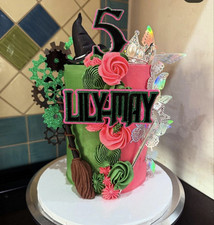 Wicked Themed Personalised Cake Charm Name Age Charm Customised Glitter Mirror