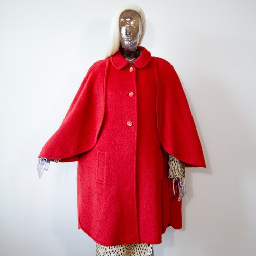 Vintage 1960s scarlet red - red, wool