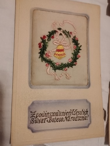 Ww1 silk embroidered unused - embroidered,