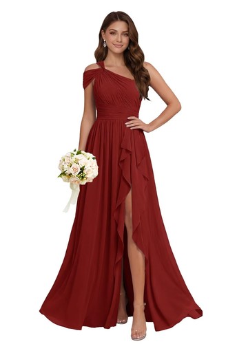 Slit one shoulder - slit, pleated