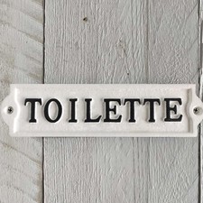 Cast Iron Toilette Sign Wall