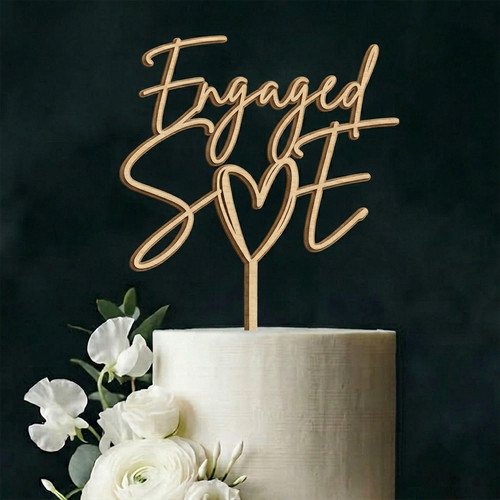 Personalised engaged cake - personalised,