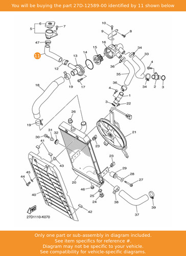 Yamaha hose 27d - yamaha, 27d-12589-00