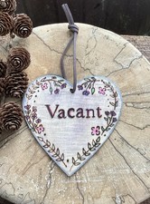 Handmade Toilet Engaged Vacant Double Sided Wooden Hanging Door Sign