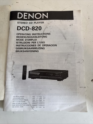 Denon dcd 820 - cd, owners