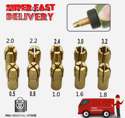 10x brass drill - drill, collet