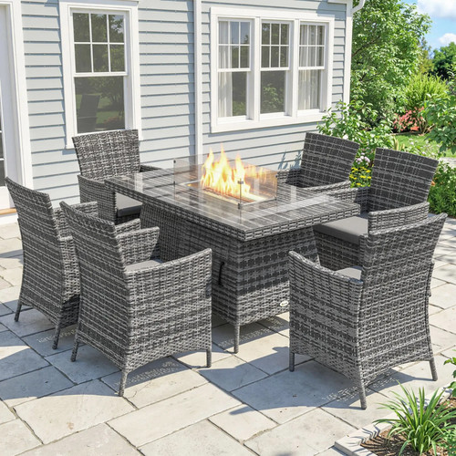 Rattan garden dining fire - rattan,