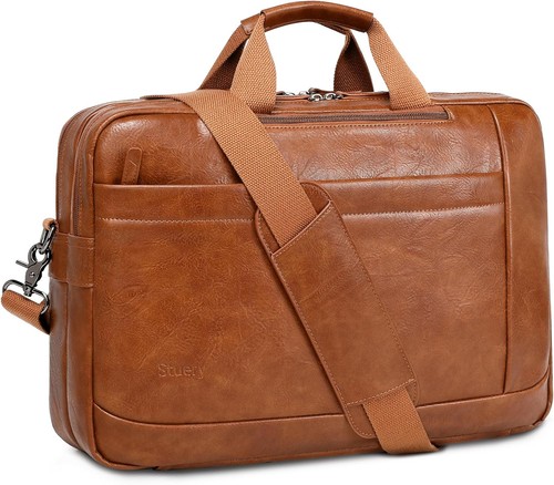 Faux leather messenger bag - faux,