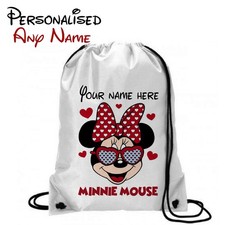 Minnie Mouse, personalised drawstring gym/ PE/ swim bag/ pump bag ,back pack