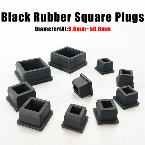 Black rubber square plugs - rubber,
