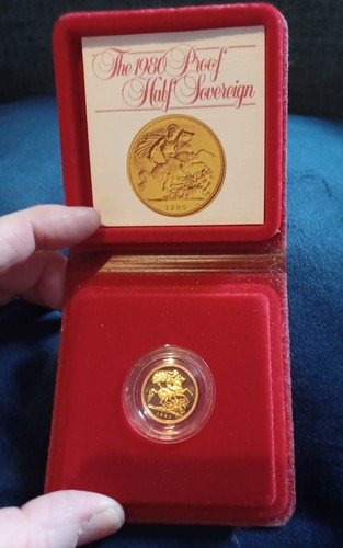 1980 proof gold half sovereign - half,